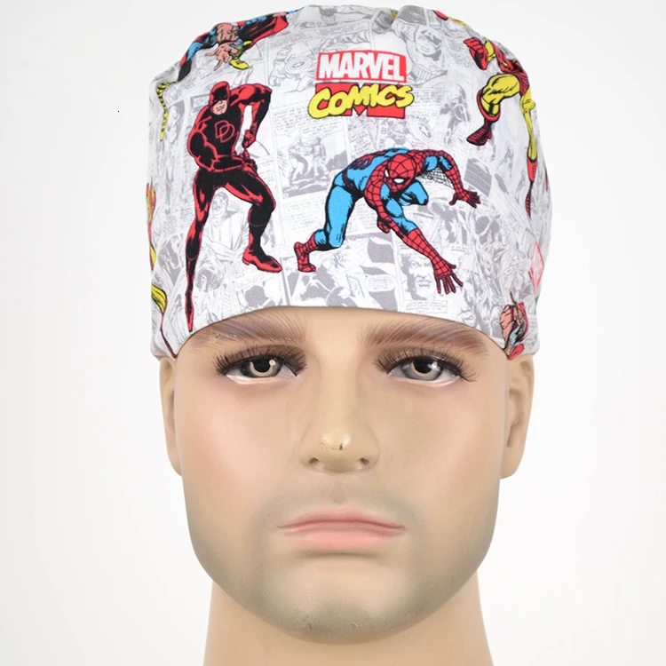 6 Hero Doctor дышащая высококачественная пленка Marvel Cool больница стоматолога медицинские шапки скрабы Косметика хирургическая шапочка для медсестры унисекс - Цвет: 6