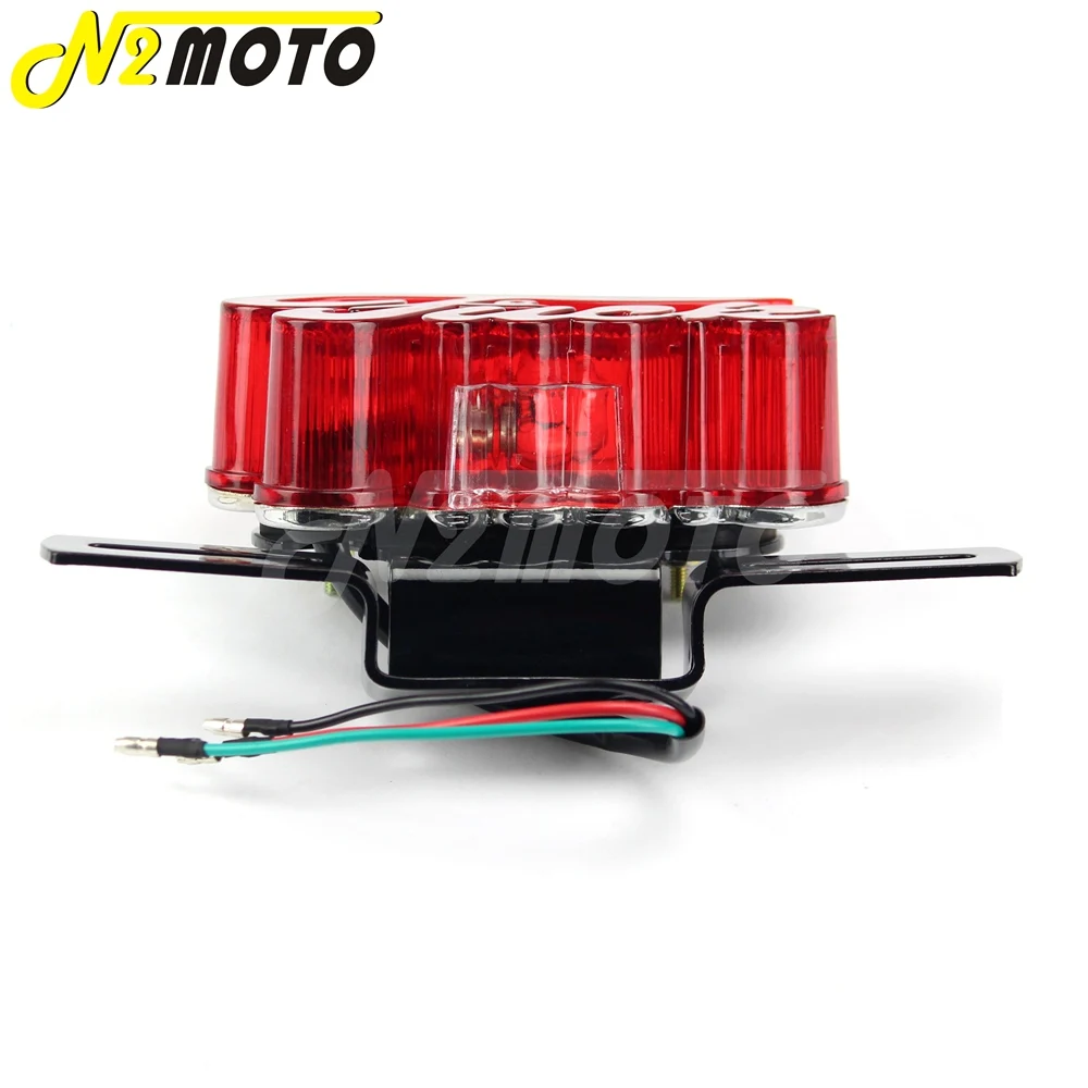 Универсальные Задние фонари для мотоцикла в стиле ретро подсветка номерного