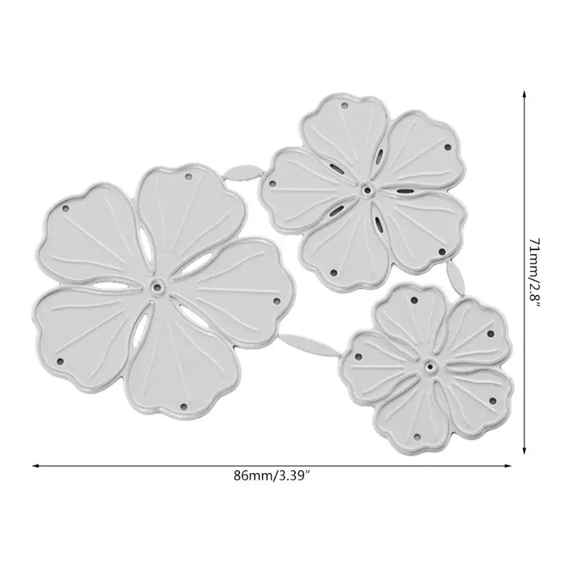 

Three Flower Cutting Dies Stencil DIY Scrapbooking Album Stamp Paper Card Emboss