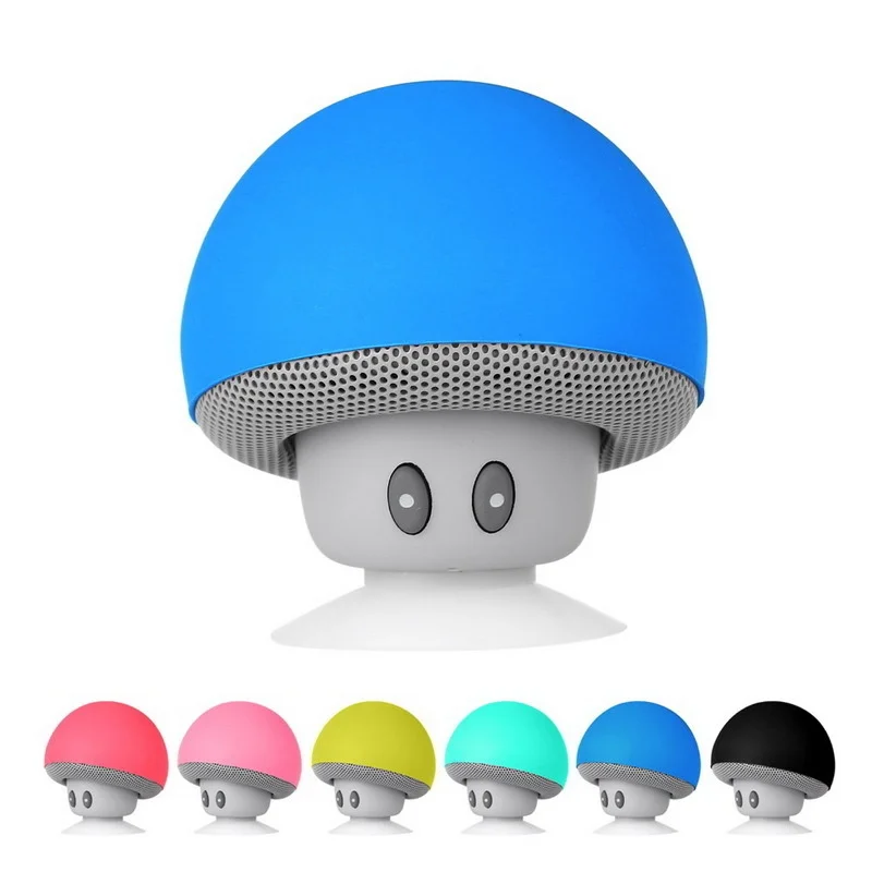

Cartoon Small Mushroom Head Bluetooth Sound Box Silicon Rubber Sucker Desktop Loudspeaker Portable Mobile Phone Bracket Sound