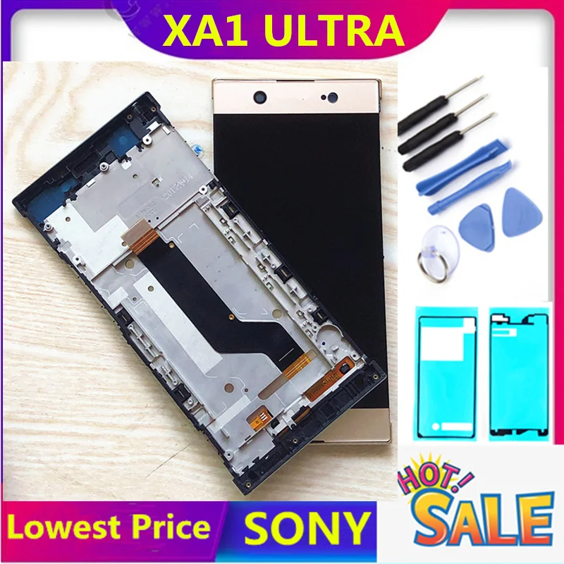 

Сенсорный экран с рамкой для SONY XPERIA XA1 Ultra, сменный ЖК-дисплей для SONY C7 G3221 G3212 G3223 G3226, ЖК-дисплей