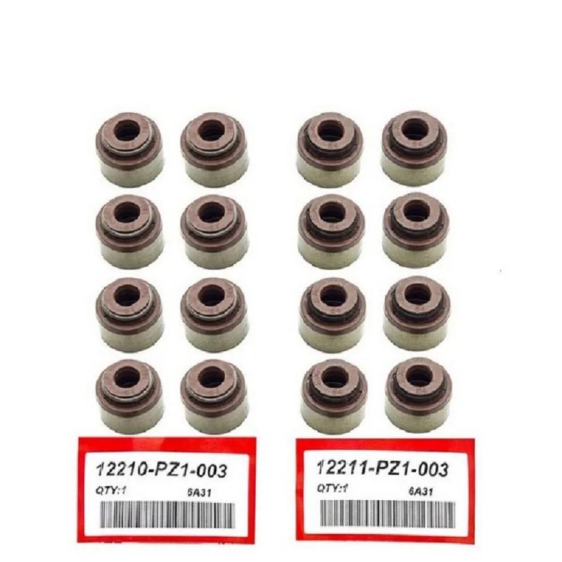 

16PCS Valve Stem Oil Seal Kit 12210-PZ1-004 12211-PZ1-004 Suitable for Honda Civic Accord car intake and exhaust valve oil seal