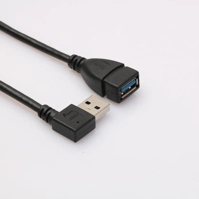 1 шт. 480 Мбит/с USB 3,0 Прямоугольный удлинитель 90 градусов адаптер «Папа-мама» шнур USB кабели высокое качество