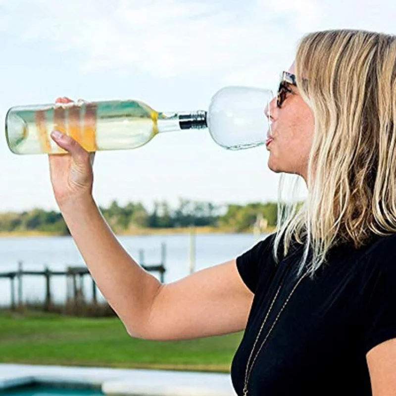 Креативная стеклянная барная посуда для бутылок вина 500 мл прозрачная прямая