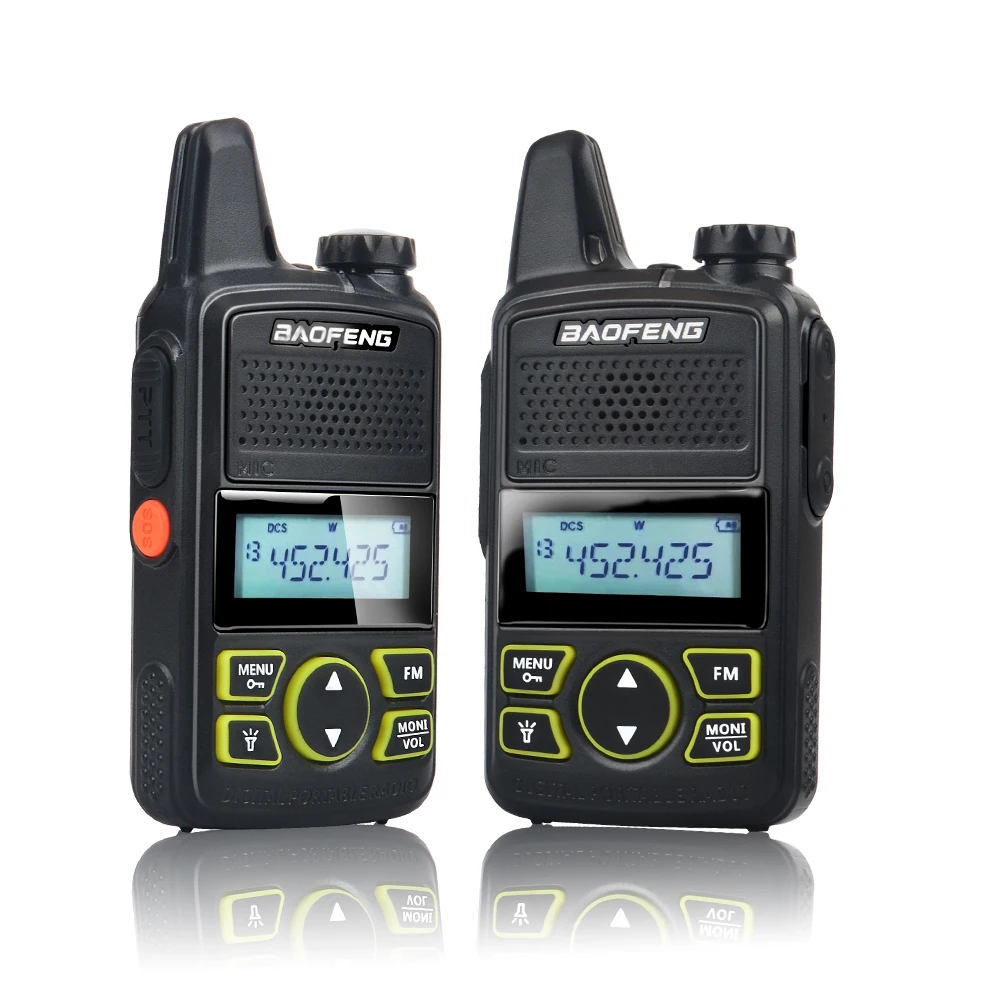 2pcs baofeng mini walkie talkie bf t1 uhf 400 470mhz 1w 20ch ham fm two way radio with earpiece programming cable free global shipping