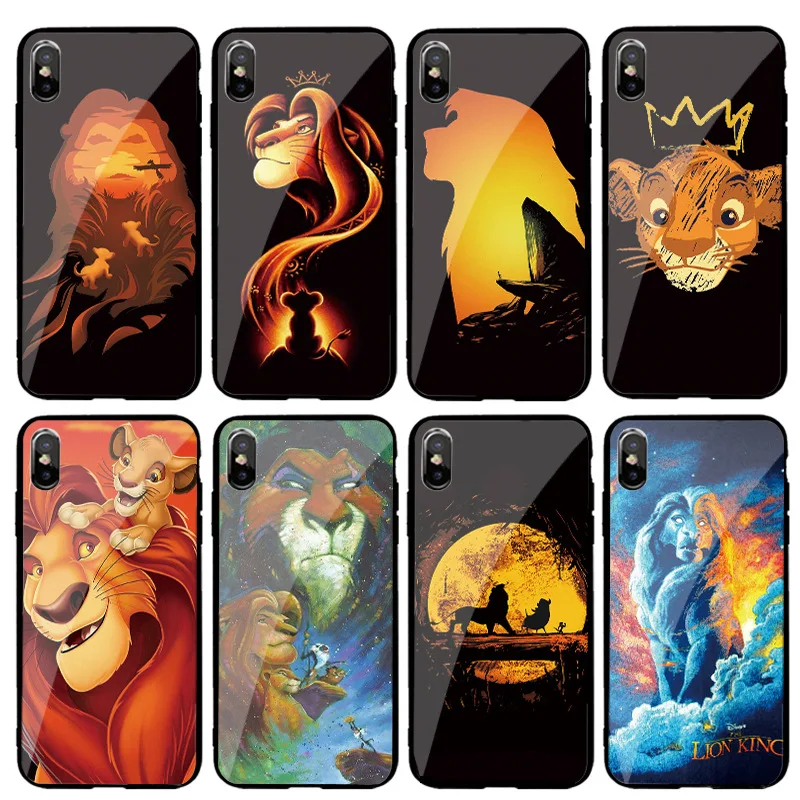 

Чехол из закаленного стекла с рисунком в виде короля льва для iPhone12, чехол с рисунком для Apple 12promax 1 pro 7 8 Plus Xr Xs Max, защитный чехол