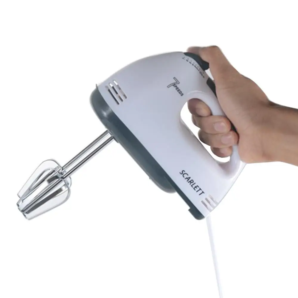 Электрический взбиватель яиц из нержавеющей стали бытовой ручной белый крем