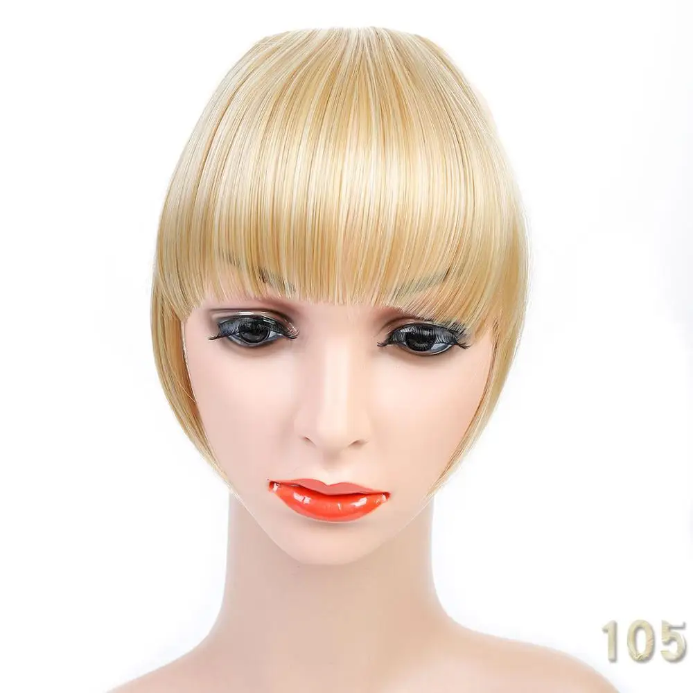 AOOSOO Synthetic bangs for white False Hair Neat Front False Fringe Thin Blunt Clip In bangs piece for Women girls - Цвет: 105