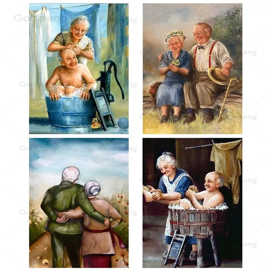 

Diamond Painting Family Home Love Full Square Or Round Diamond Embroidery Home Sweet Home Cross Stitch Rhinestone Old Man Decor