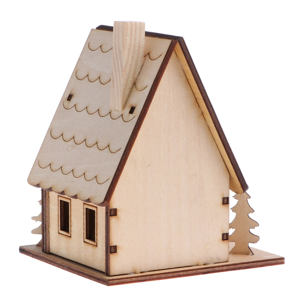 

Kids Play Toy 3D Wooden Puzzle DIY Assembled Western Style House Chalet Toy