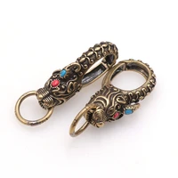 pure brass dragon head key chain creative waist belt buckle mens car key ring taobao popular brass charms dog collar buckle set