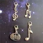 4 шт.лот зажим для музыкальных нот, очаровательное Ювелирное кольцо для ключей, застежка-молния, подвеска для любителей музыки, милый тройной Клиф, музыкальная Подарочная сумка, подвеска