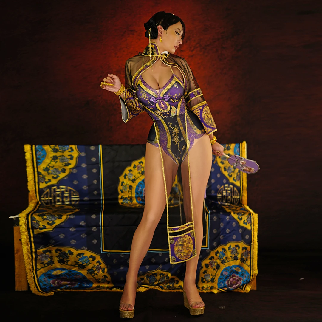 

Chinese Traditional Clothing Women Sexy Nightclub Party Bodysuit Sexy Vintage Dancer Leotard Stage Performance Show Costumes