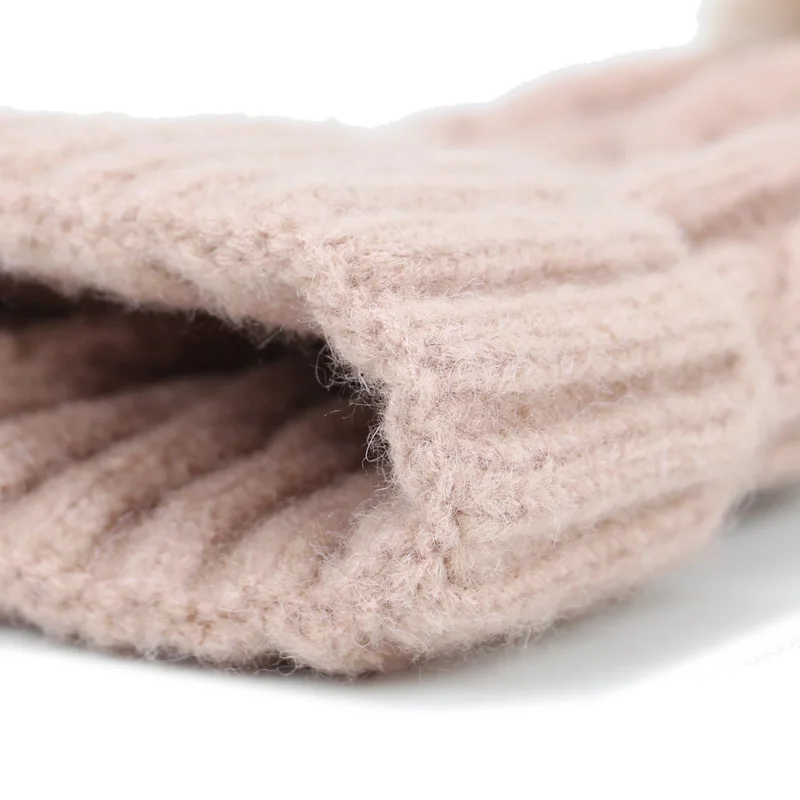 2020 модная шерстяная зимняя шапка женская меховая помпонами вязаная для девочек