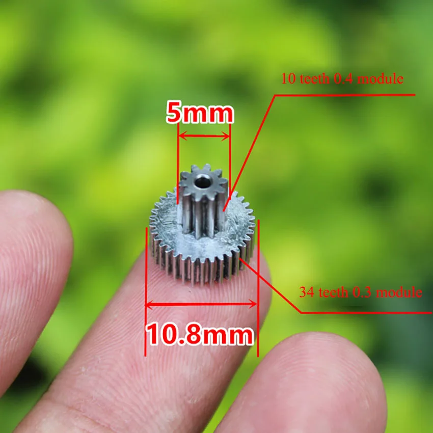 10/34 Teeth 0.3/0.4 Module Double Gear Metal Speed Reduction Precision Iron Gearbox Power Parts For DIY Motor | Обустройство дома