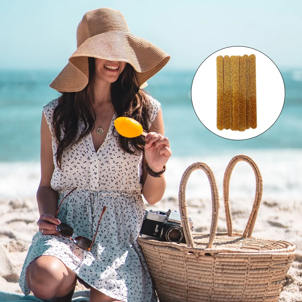 

20pcs Creative DIY Ice Cream DIY Sweets Sticks Ice Pops Sticks for Home (Golden)