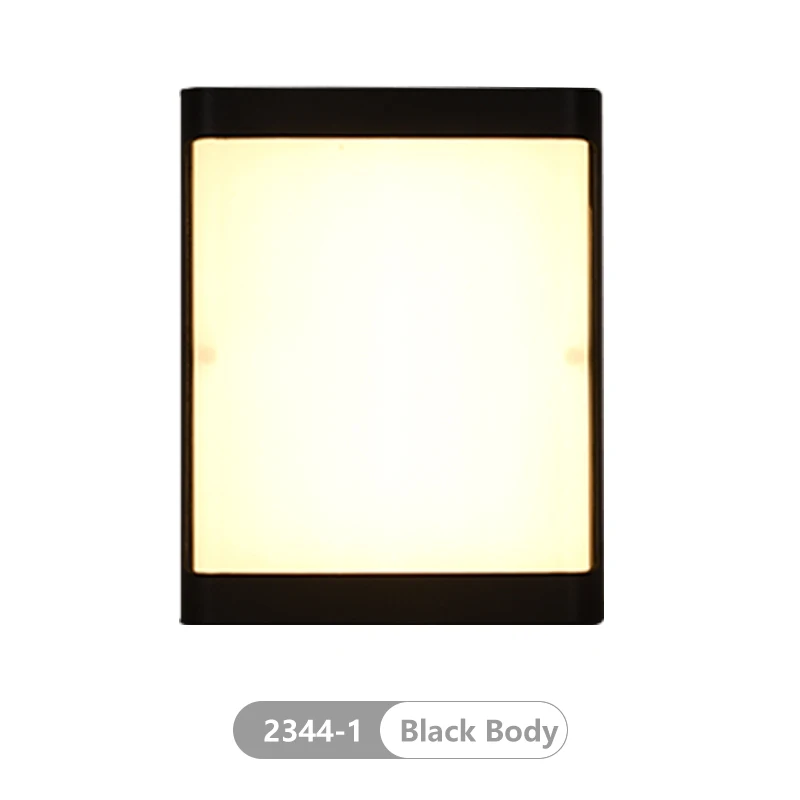 K-2344-1 Black Body Крытый открытый светодиодный настенный светильник ing 18 Вт пластиковый водонепроницаемый крыльцо светодиодный настенный светильник садовый светильник прикроватный светильник для ванной комнаты - Испускаемый цвет: K-2344-1 Black Body
