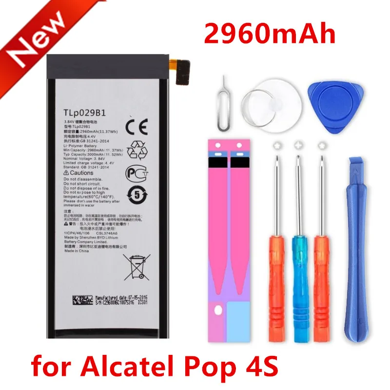 Аккумулятор TLP029B2 TLp029B1 2960 мАч хорошего качества для Alcatel Pop 4S 5095 5095B 5095I 5095K 5095L 5095Y для аккумуляторов TCL 550