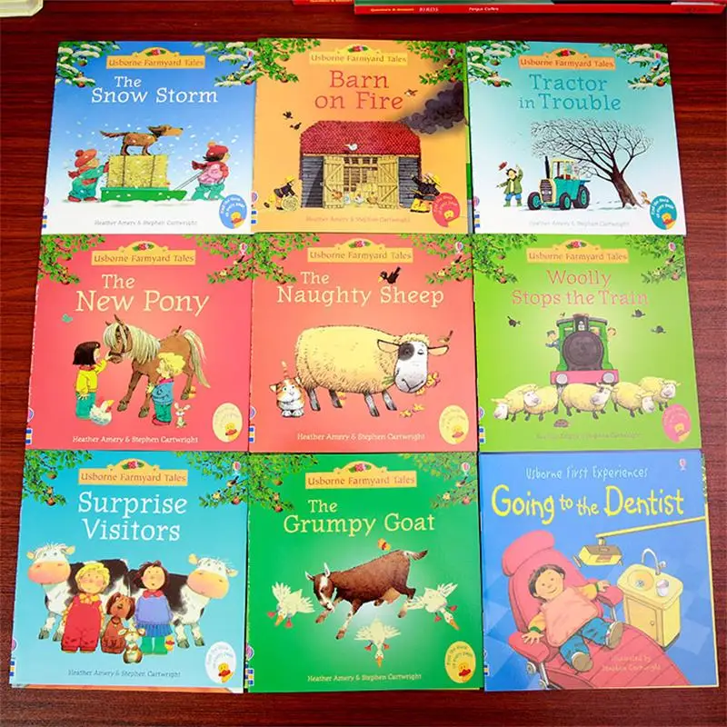 

Random 4 books 15x15cm Usborne Picture Books Children Baby English Farmyard Tales Series Farm Story Book
