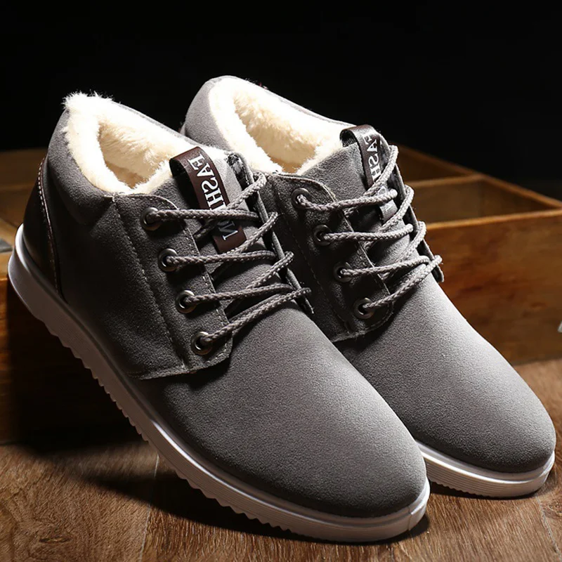 Ботильоны мужские теплые повседневная дешевая обувь для снега классические