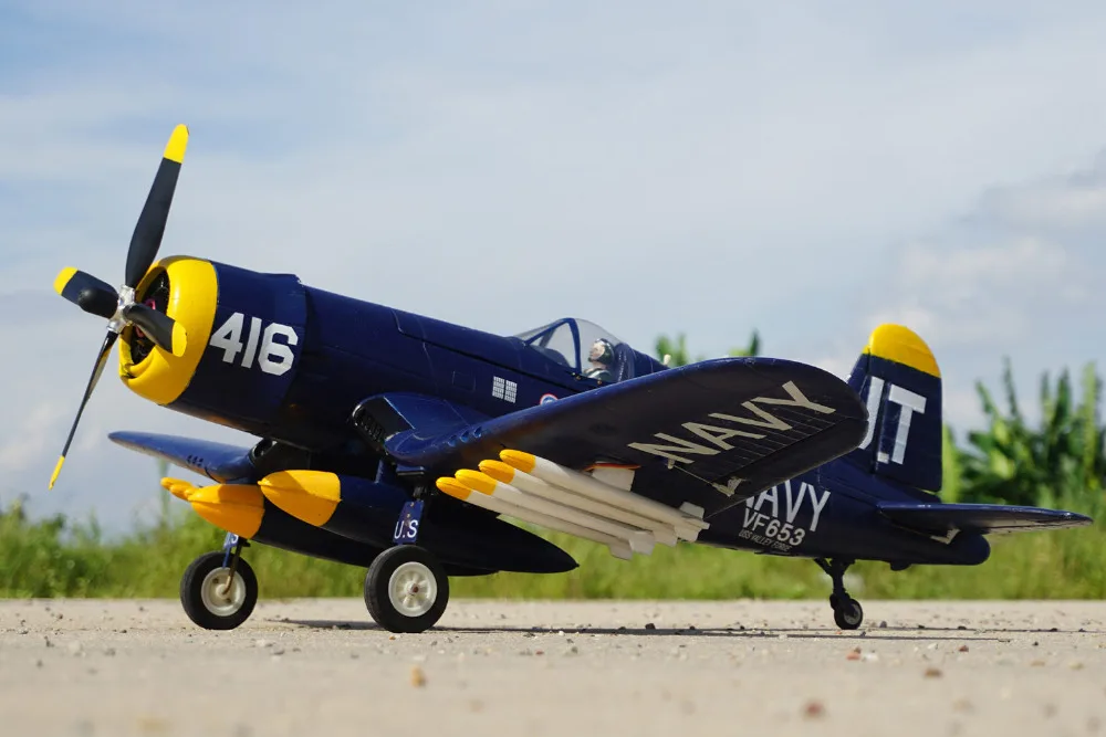 RC игрушечный самолет Уникальный 1200 мм F4U EPO модель с выдвижным шасси PNP