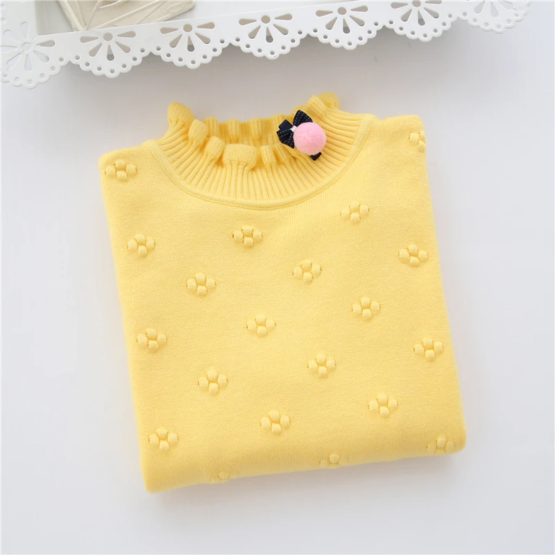 turtle yellow Новинка года; зимние свитера для маленьких девочек; Хлопковый вязаный пуловер; свитер с высоким воротником для девочек; свитер для маленьких девочек; От 2 до 7 лет - Цвет: turtle yellow