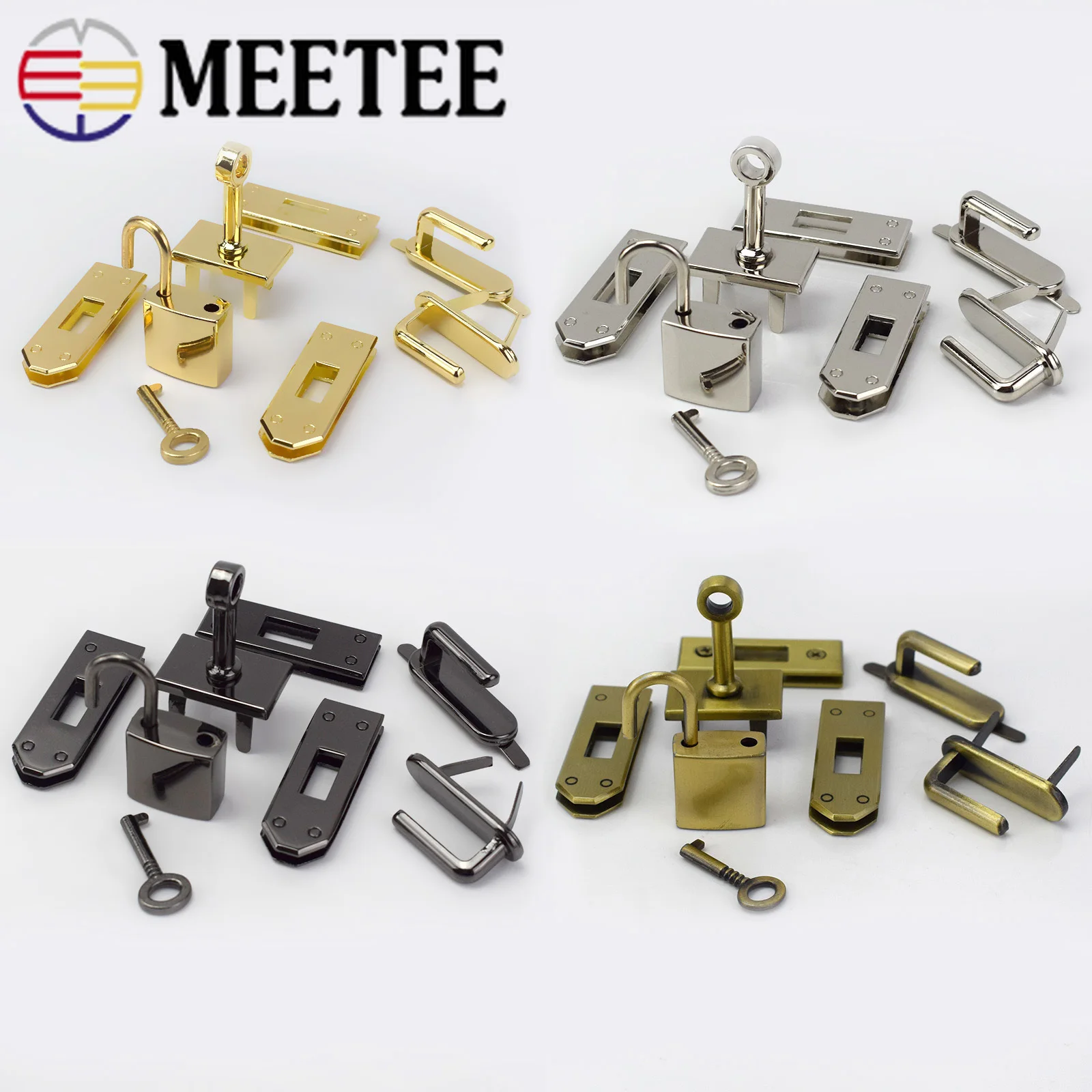 Meetee 1 комплект (7 шт.)/3 комплекта 45 мм 4 цвета металлическая фурнитура для сумок