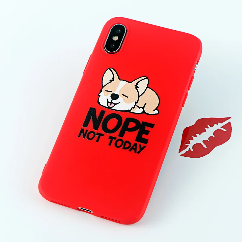 8659-red Чехол для телефона Corgi s для iPhone Pro 6s 7 8 11 Plus X XS чехол для MAX XR забавная Милая собачья попка Мягкие силиконовые приспособленные аксессуары для задней крышки - Цвет: 8659-red