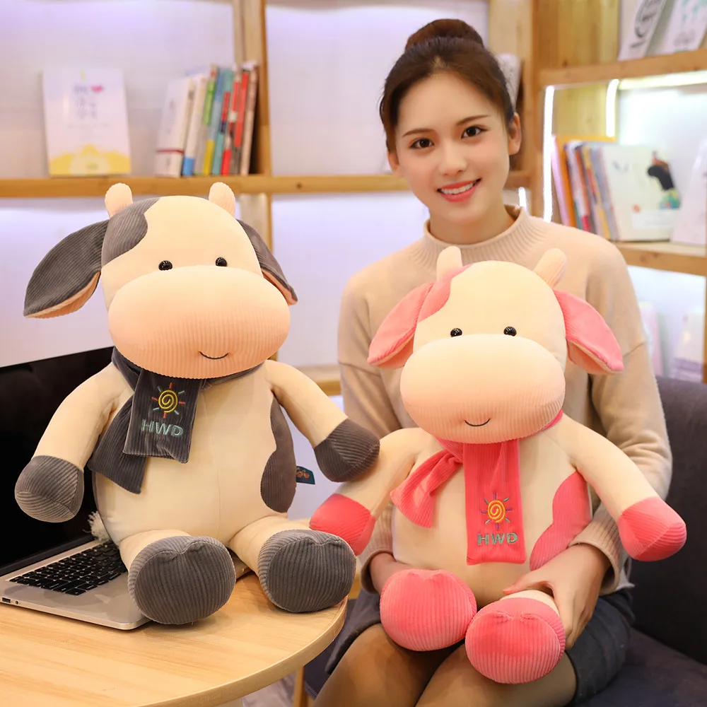 Новинка симпатичная мягкая плюшевая игрушка Huggable для коровы и крупного рогатого