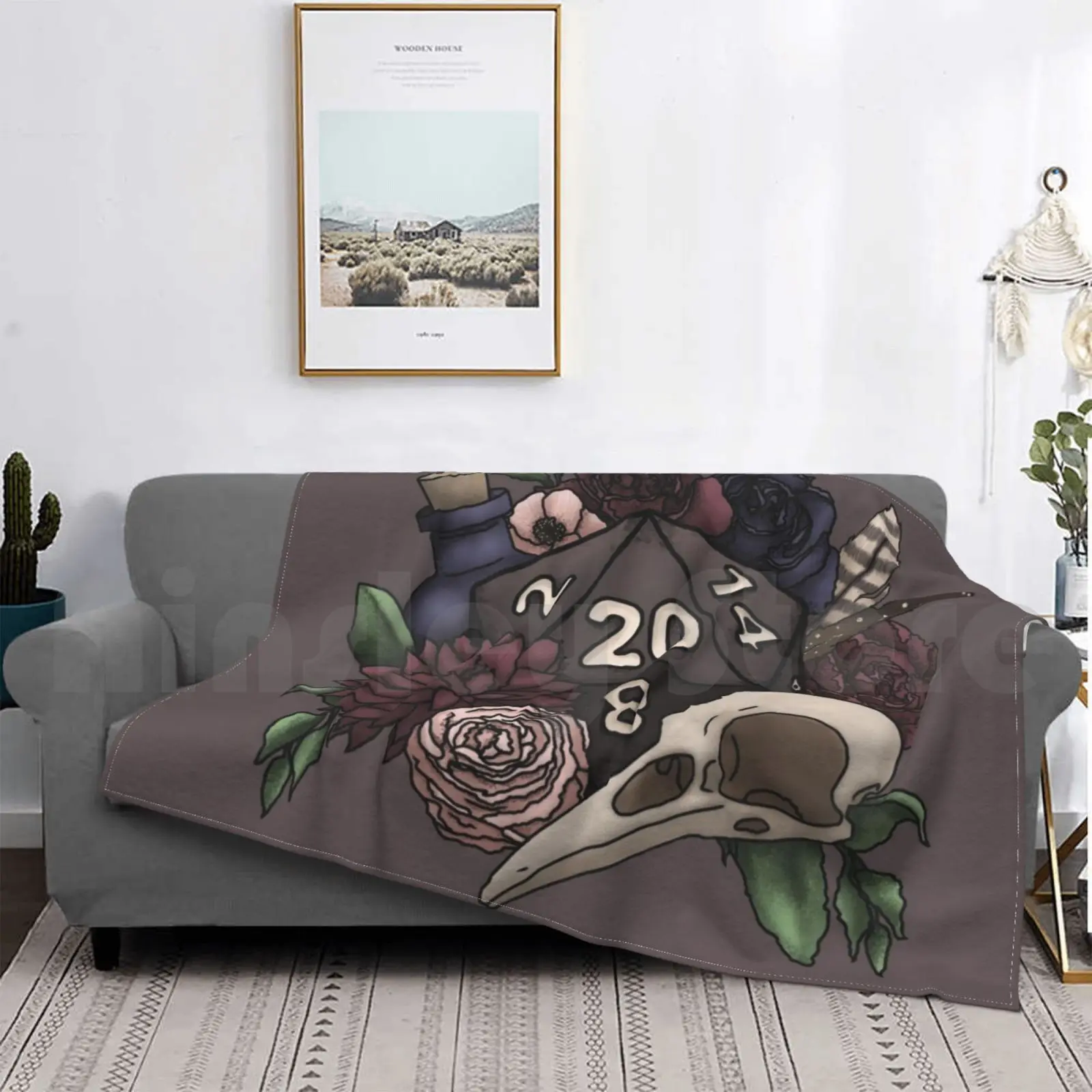 Necromancer D20 настольное игровое одеяло для ролевых игр дивана-кровати путешествий D