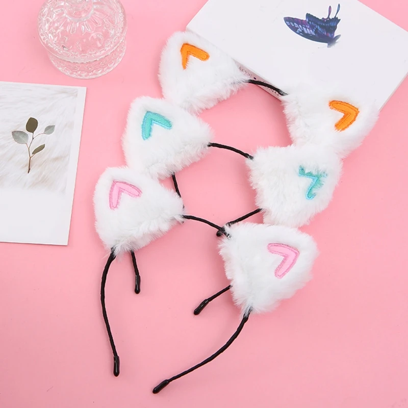 

Soft Cat Ears Headbands Hairband Lovely Sweet Lolita Hair Accessories for Christmas Party Cosplay Costume