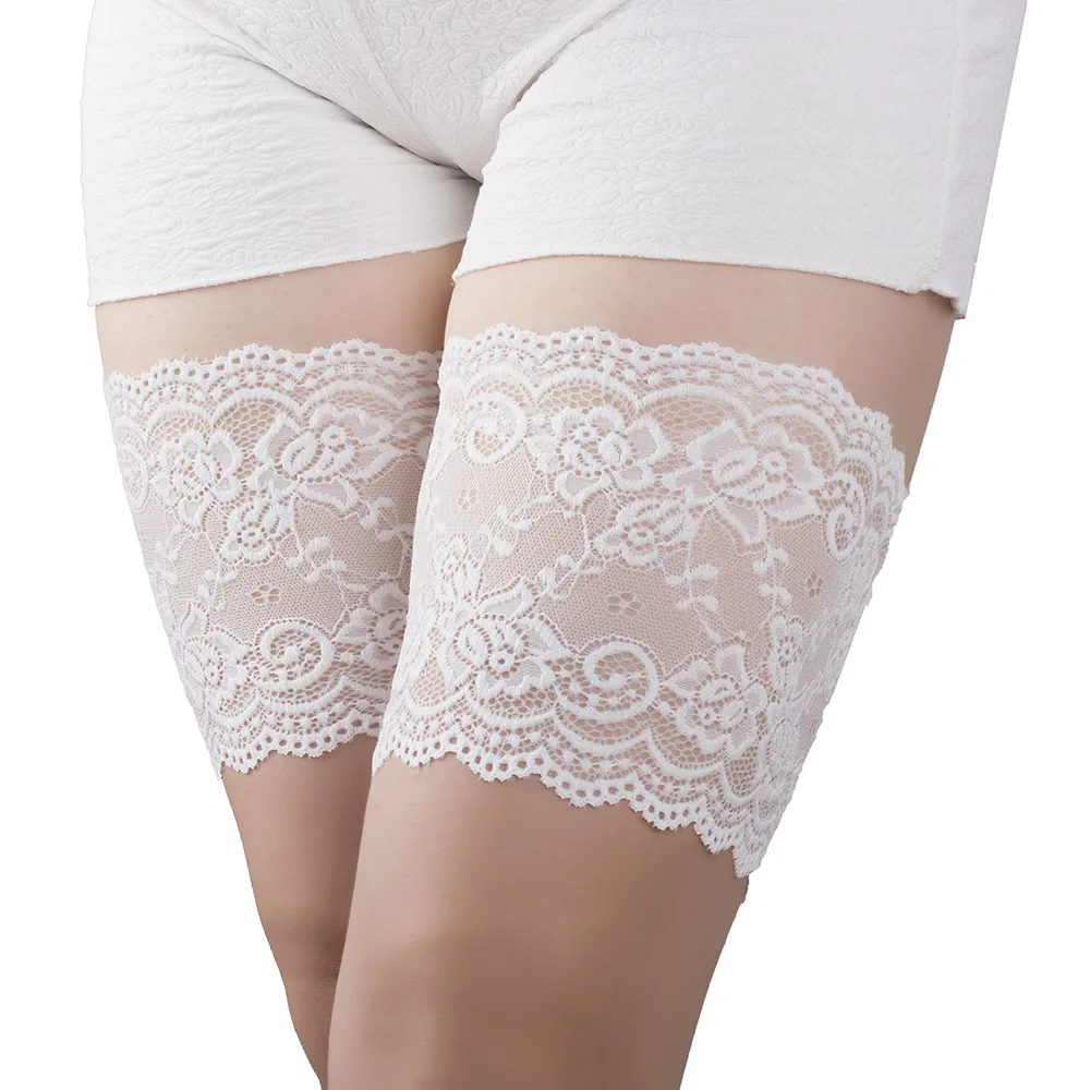 

summer lace anti chafing thigh bandages woman elastic Breathable Two rows non-slip silicone of leg guards chaffing bandlets thin
