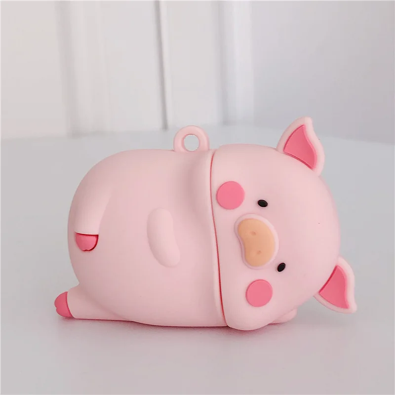 

For AirPod 1 2 Pro Case Pink Sleep Pig Cute Soft Silicone Earphone Cases For Apple Airpods Case Protect Cover Funda + Ring MNL1
