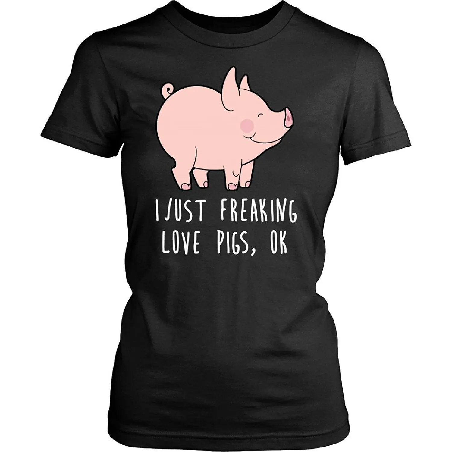 Футболка с надписью I Just freny Love Pigs дизайнерская толстовка капюшоном для леди Kawaii
