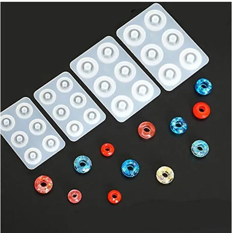 

Free shipping 12Pcs All Sizes Round Square Roundle Beads Resin Molds Gemstone Jewelry Making