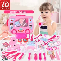 doctor pretend play set with suitcase medicine box kids stethoscope hospital toys for children girls boys