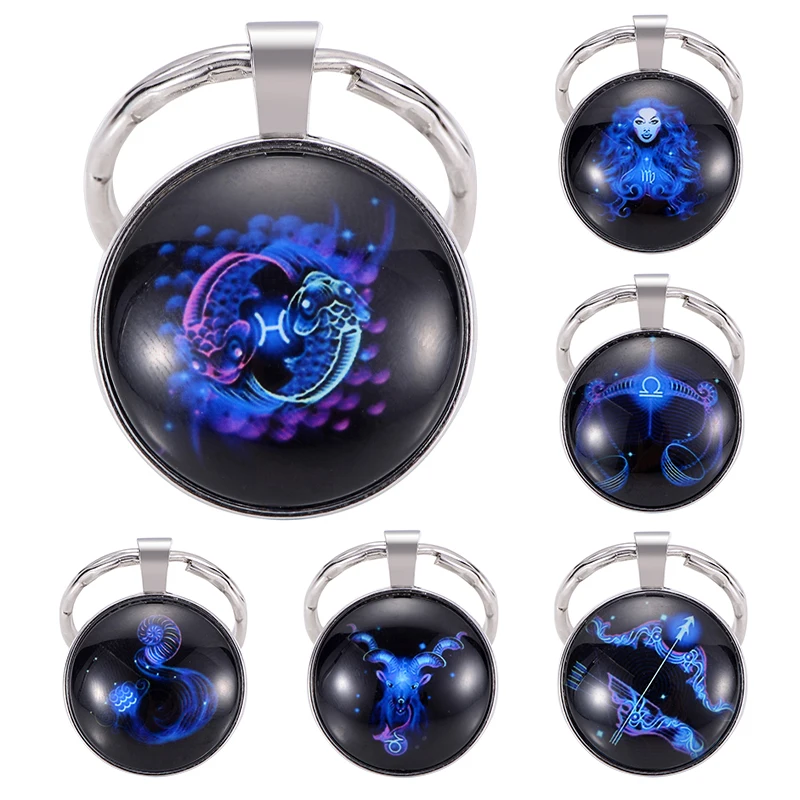 Брелок со светящимся знаком зодиака 12 созвездий Лев весы Скорпион кулон Стрелец