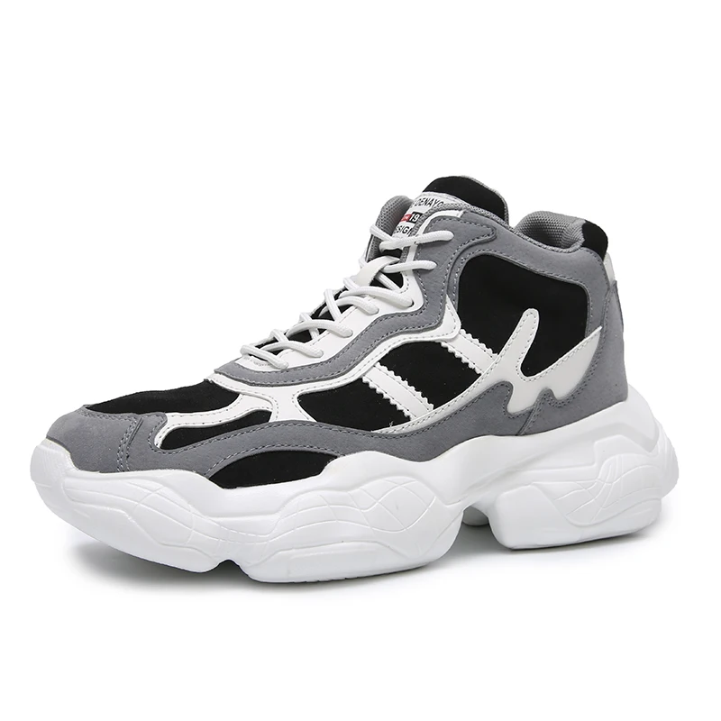 

2019new old shoes high to help men's sports shoes autumn and winter Korean version of the trend of wild ins net red port wind t.