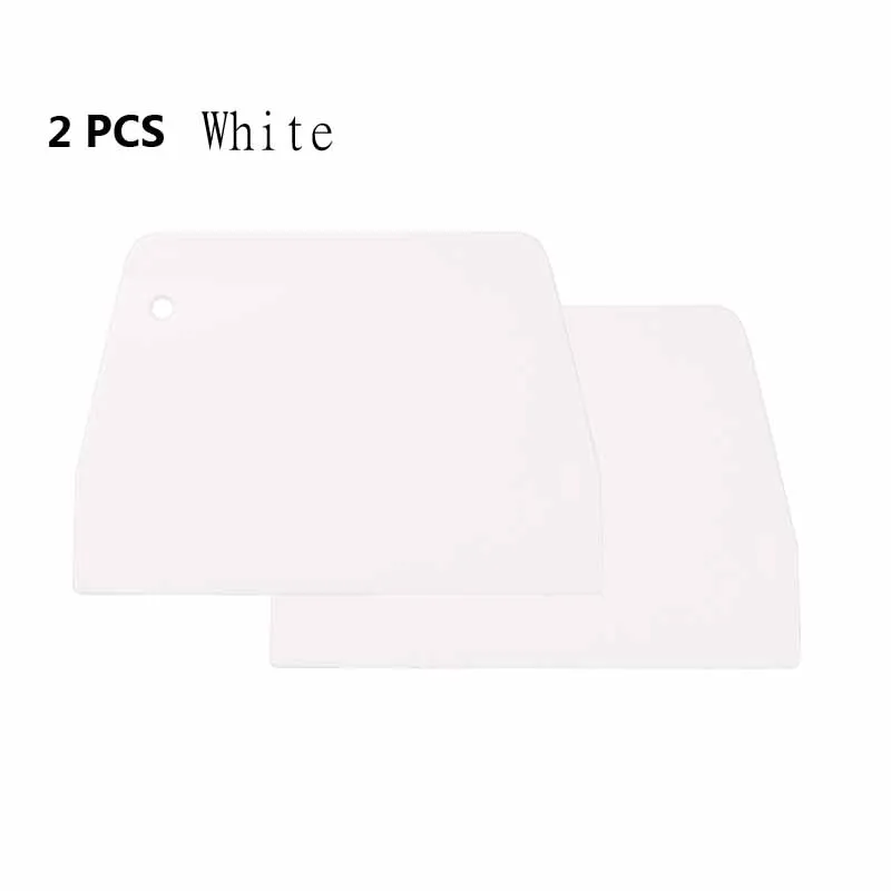 White and White 2 шт. скребки для теста крем гладкая лопатка для приготовления торта Скребок для выпечки многоцелевой кухонный скребки для теста пиццы кондитерский торт - Цвет: White and White