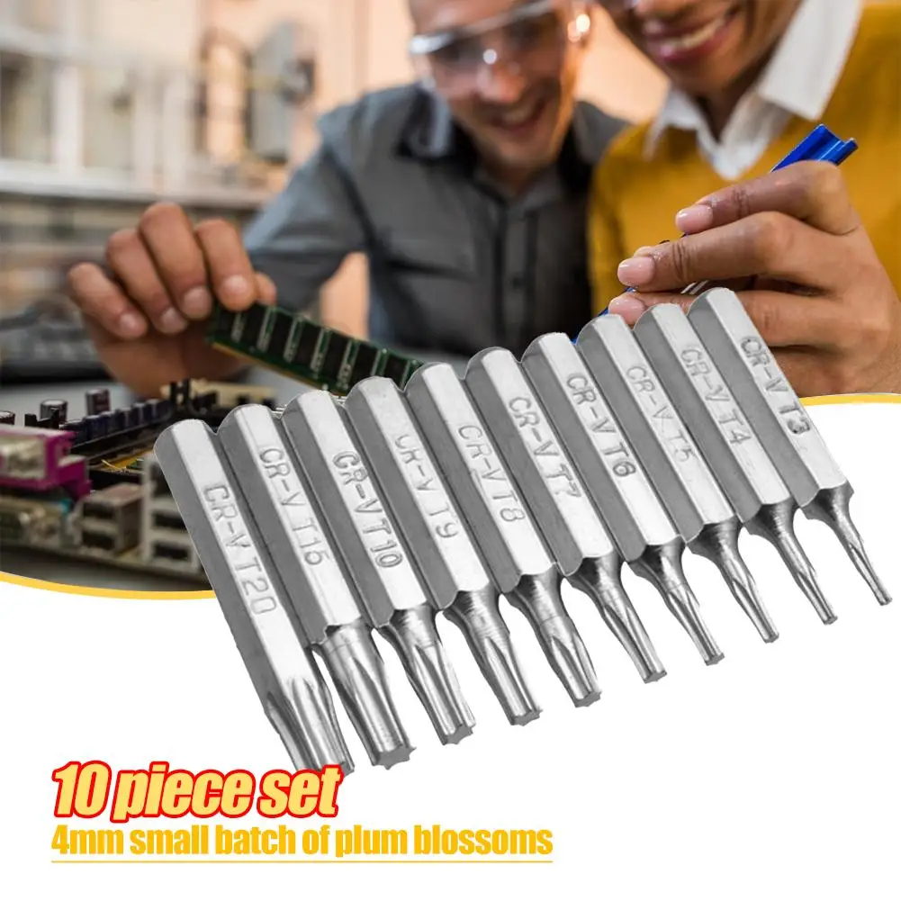 10 шт. CR-V Torx Биты отвертки сверла по металлу с шестигранной ремонта мобильный