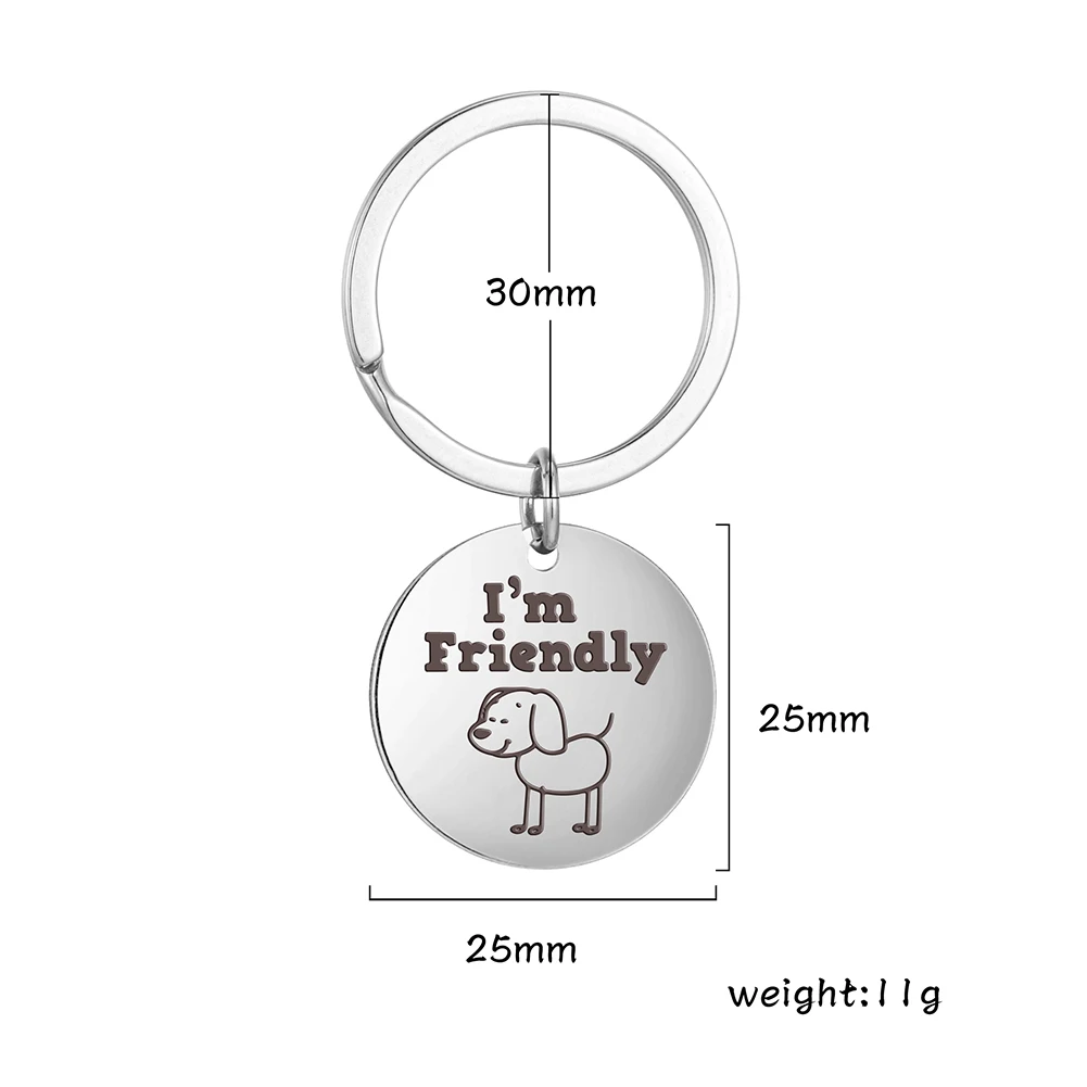 

My Shape Cartoon Dog Words Key Chain for Women Men 316L Stainless Steel Gold Silver Color Key Ring Keyholder Fashion Jewelry