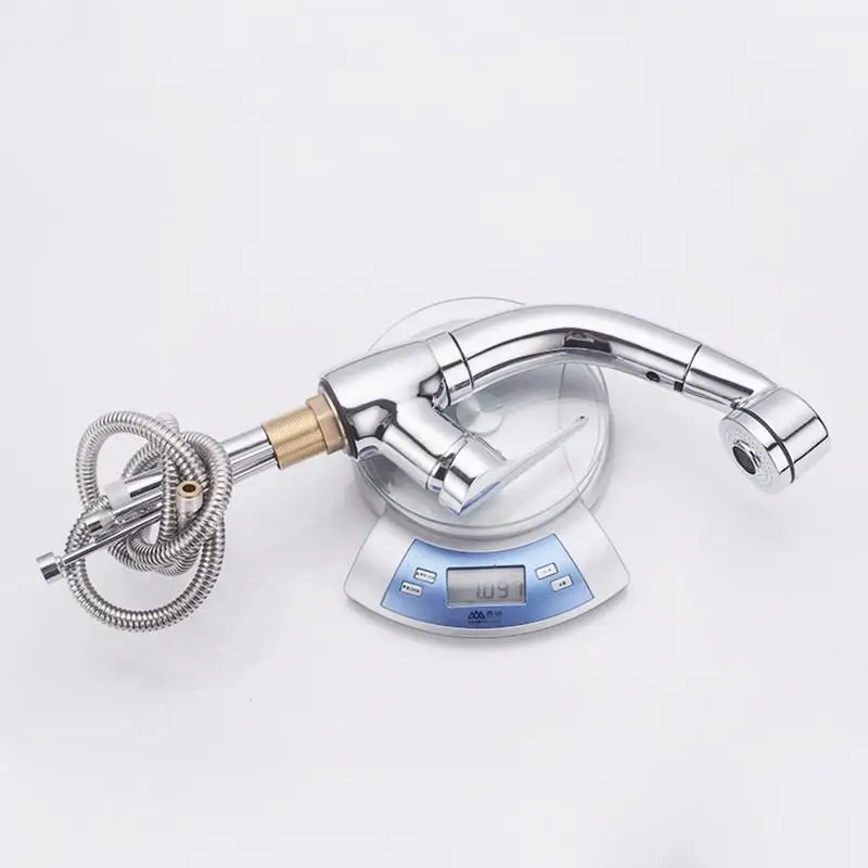 Выдвижной Смеситель для ванной комнаты матовый черный кран раковины