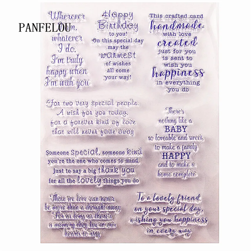 Прозрачные силиконовые резиновые штампы PANFELOU 15x21 см Мультяшные для скрапбукинга