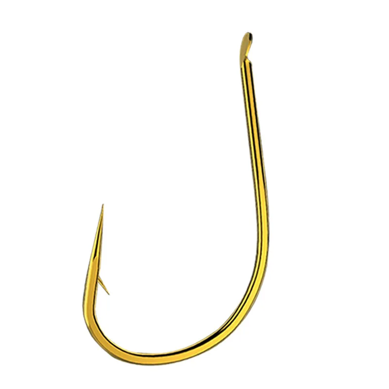 

Rompin 50pcs/lot gold haixi high carbon steel golden hook 1-10# size Flatted Sharp Barbed fishing hook fishhooks Pesca accessori