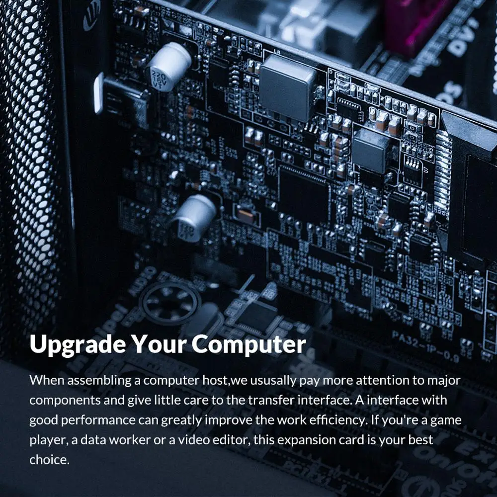 Карта расширения ORICO SuperSpeed 20 Гбит/с PCI-E Express card на Type C 2 порта USB 3 Gen2 с 15pin питанием