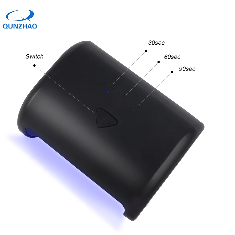 9 Вт черный Сушилка для ногтей 3 Светодиодный УФ светодиодный гель лампа мини