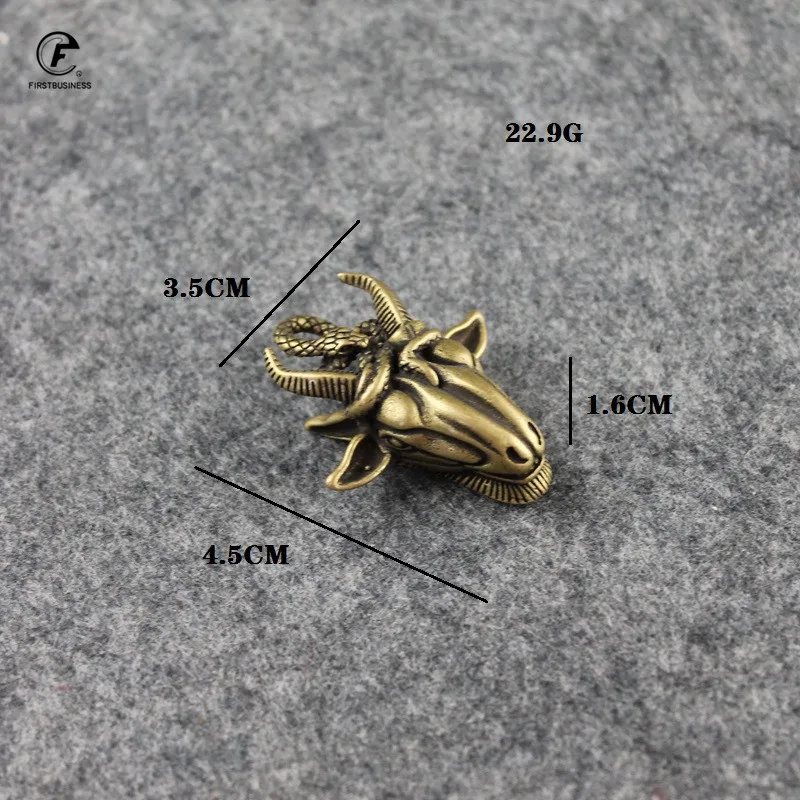 Медная змея голова Овцы украшения для домашнего декора креативные мини статуи