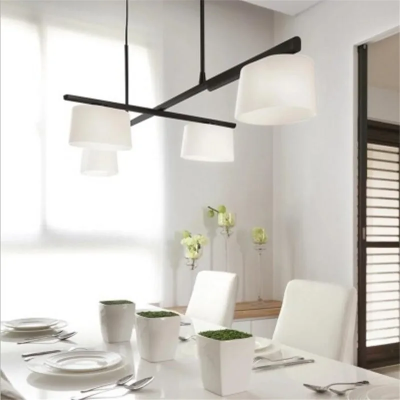 

Modern White Glass Cover Dining Pendant Lights 4 Head Rotatable Restaurant Light Nordic Studio Lamp Cafe Light Free Shipping