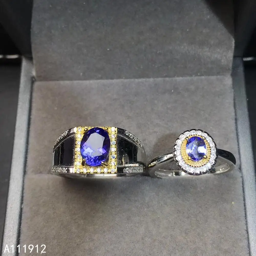 KJJEAXCMY fine jewelry natural Tanzanite 925 sterling silver new gemstone men women ring Couple suit support test luxury