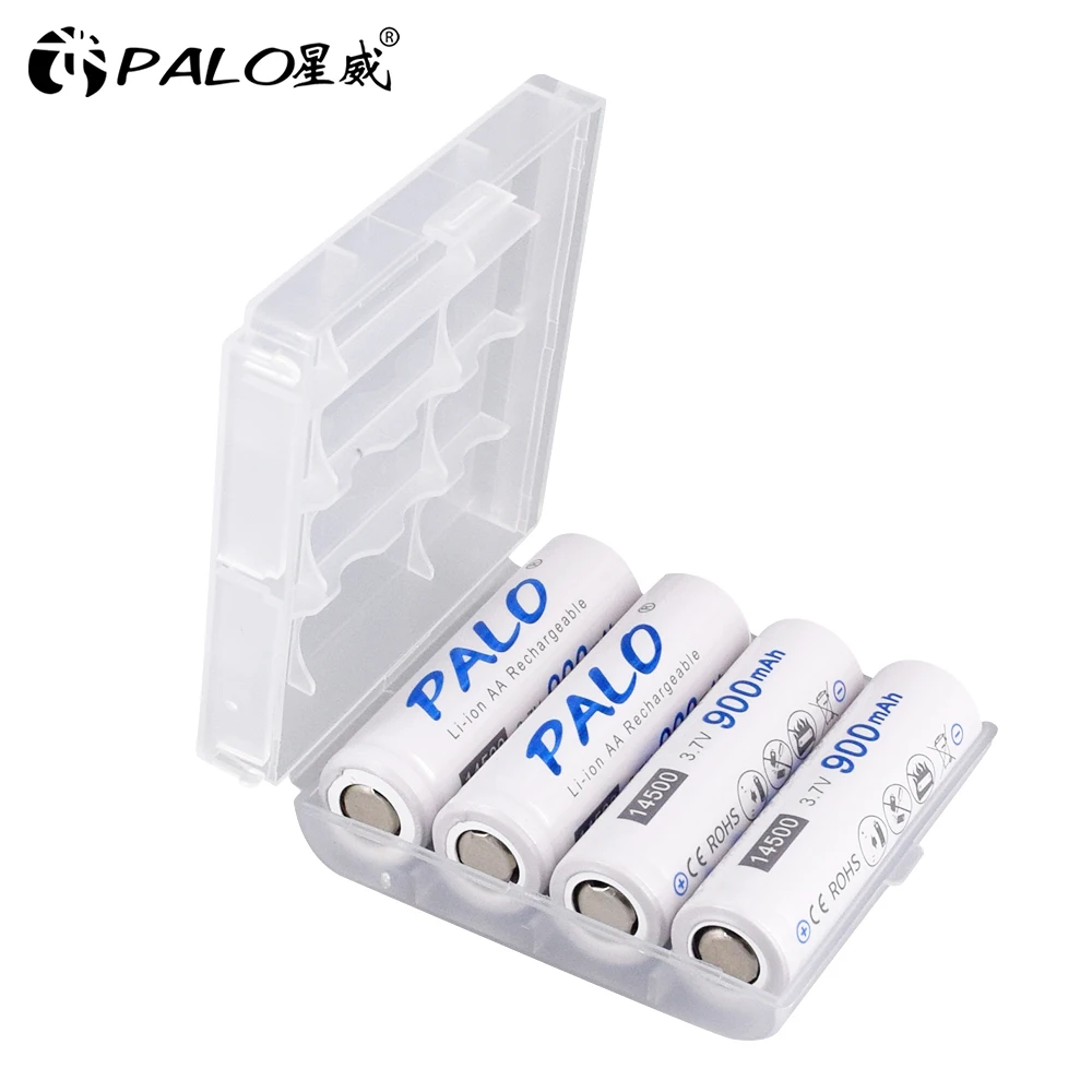 PALO 14500 батарея 3 7 V литий ионная AA аккумуляторная защищена с чехол батареи v